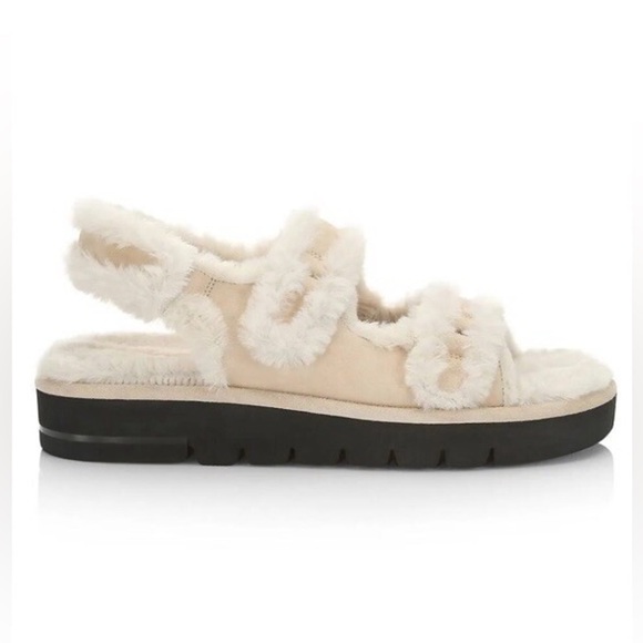 Stuart Whitman Zoe Lift Chill Suede Fur Sandals - Picture 4 of 11